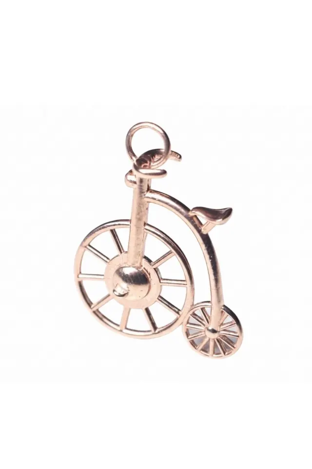 آویز تک سه‌چرخه قدیمی نقره ترسیم (Penny-farthing)